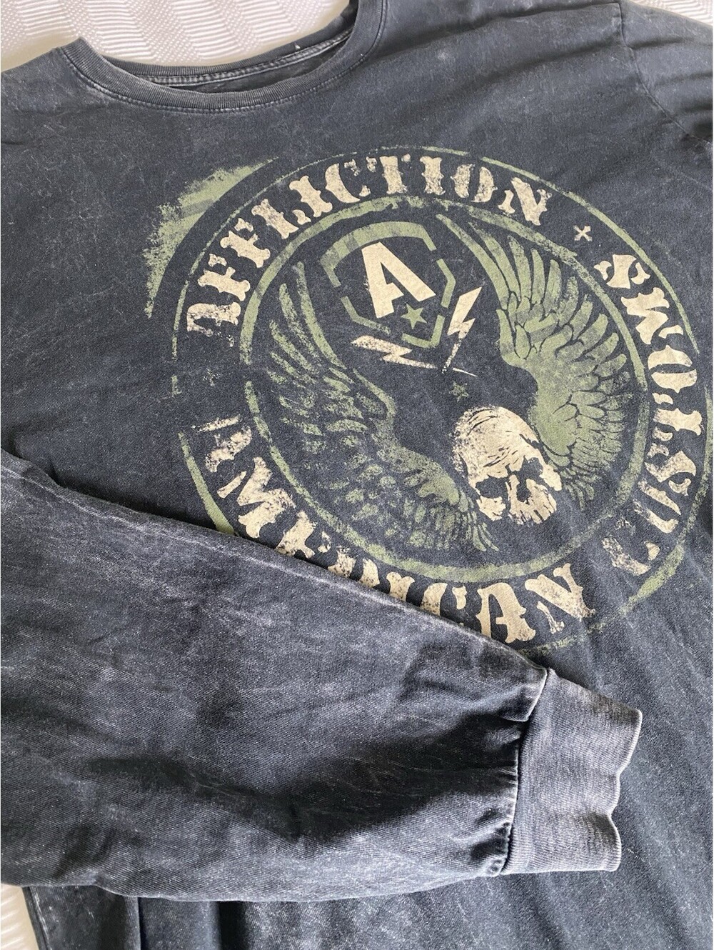 Affliction American Customs Motor Club Long Sleeve Shirt Y2K Men’s 3XL SKULL USA